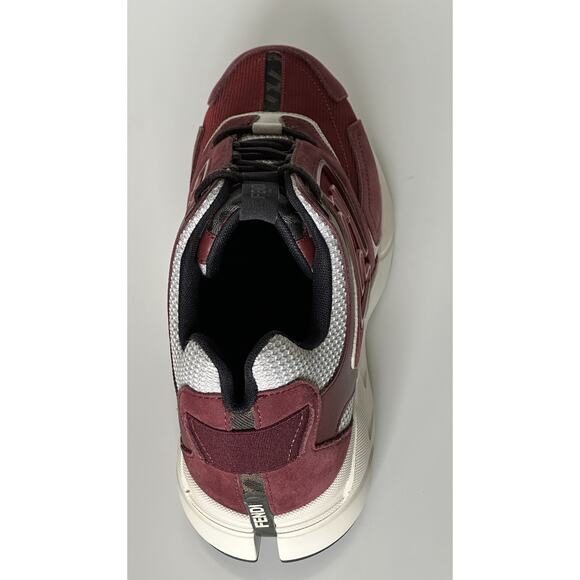 NIB $1100 Fendi FF Logo Fabric/Leather Burgundy Sneakers 12 US (45 Eu) 7E1555 main image 11
